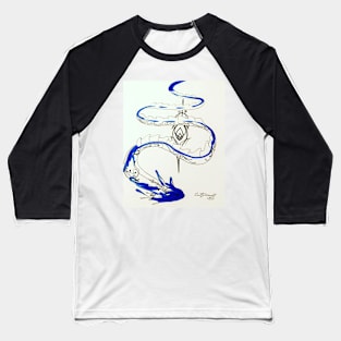 Blue Water Dragon Baseball T-Shirt